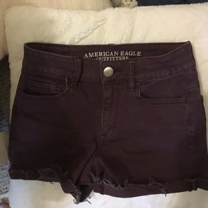 Maroon American Eagle shorts